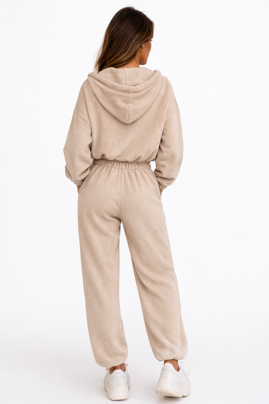 Conjunto de dos piezas con media cremallera