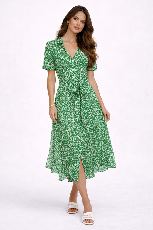 Vestido Floral Ligero con Botones