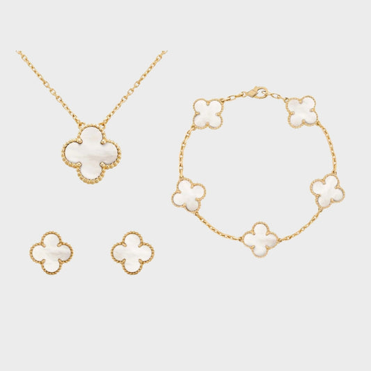 Conjunto de joyas trébol de 4 hojas