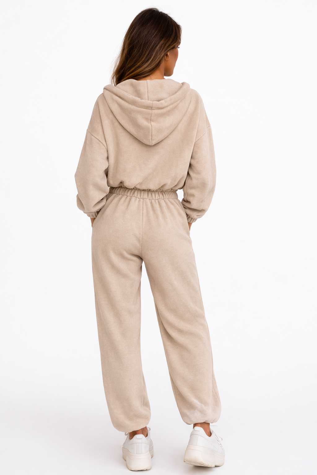 Conjunto de dos piezas con media cremallera